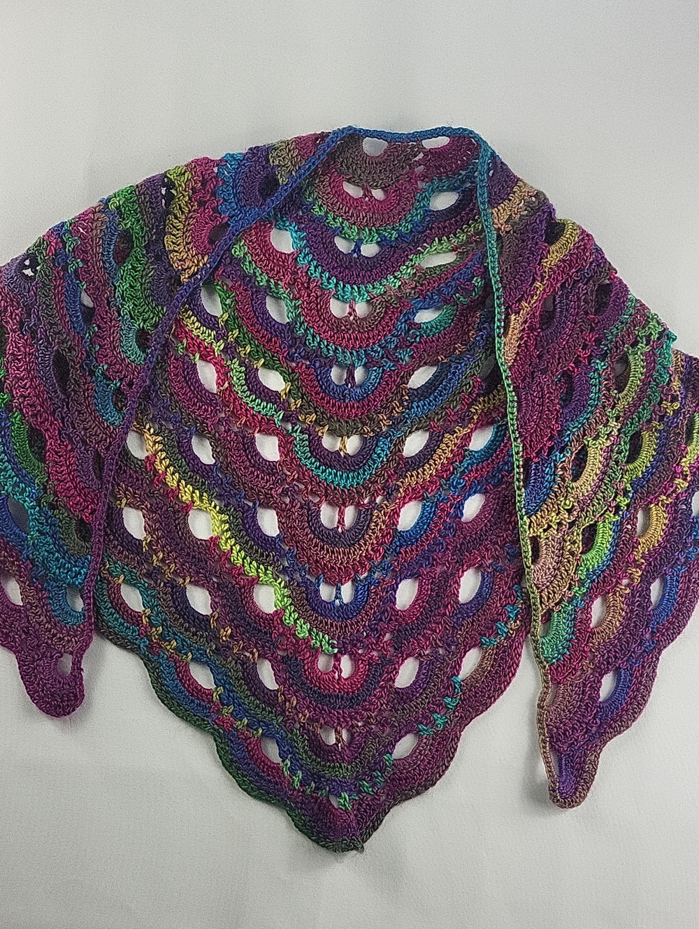 Handmade Multicolor Crochet Shawl Boho Fairycore
